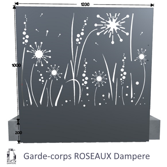 Garde-corps Paredam ROSEAUX 1200×1000 Gris anthracite Garde-corps Paredam ROSEAUX 1200×1000 Gris anthracite